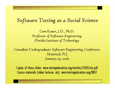 Microsoft PowerPoint - Software Testing as a Social Science.ppt