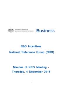 Minutes of NRG Meeting - Thursday, 4 December 2014