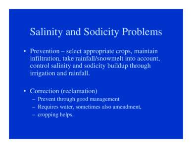 Amendment costs  Gypsum: 92% $41.00 per ton delivered to field $5.00 per ton for spreading/application Typical top dress application rate: 2 to 3 tons/acre