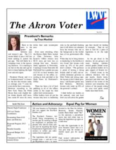 The Akron Voter Volume 6, Issue 10 MayPresident’s Remarks