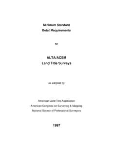 Minimum Standard Detail Requirements for  ALTA/ACSM