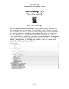 FINAL DRAFT Point Intercept (PO) Sampling Method Point Intercept (PO) Sampling Method