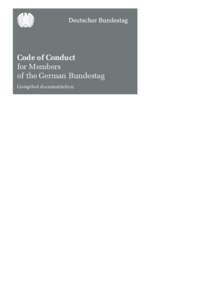 Code of Conduct for Members of the German Bundestag Compiled documentation  Code of Conduct