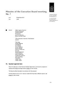 Minutes of the Executive Board meeting, No. 7 DATE: 6 December 2012