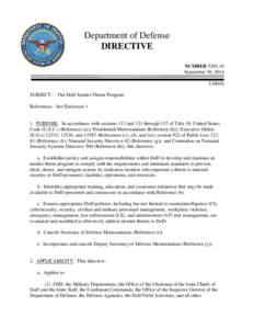 DoD Directive[removed], September 30, 2014