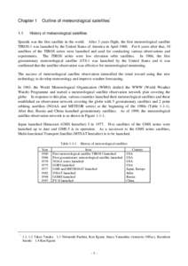 Chapter[removed]Outline of meteorological satellites*  History of meteorological satellites