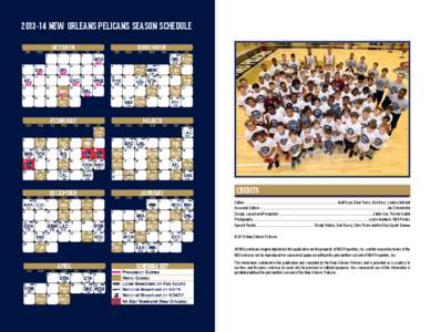 [removed]NEW ORLEANS PELICANS SEASON SCHEDULE  CREDITS
