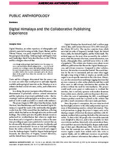 Digital Himalaya and the Collaborative Publishing Experience