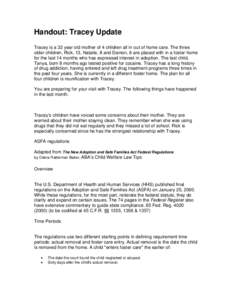 Microsoft Word - TraceyUpdate revised[removed]_3_.doc