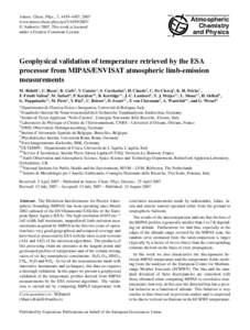 Atmos. Chem. Phys., 7, 4459–4487, 2007 www.atmos-chem-phys.net/ © Author(sThis work is licensed under a Creative Commons License.  Atmospheric