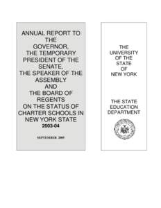 ANNUAL REPORT TO THE GOVERNOR, THE TEMPORARY PRESIDENT OF THE SENATE,