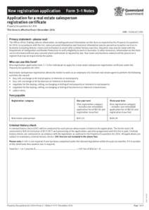 New registration application Form 3-1 and notes. Application for a real estate salesperson registration certificate.