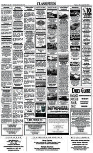 CLASSIFIEDS  the daily GlObe • yOurdailyGlObe.cOm Business Opportunities
