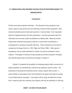 VI  FORECASTING AND DECISION FOR MULTIPLE ECOSYSTEMS SUBJECT TO REGIME SHIFTS