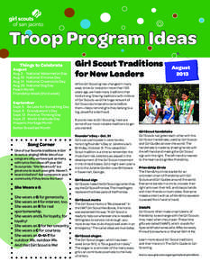 Troop Program Ideas Things to Celebrate August  Aug. 3	 National Watermelon Day