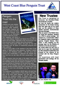 West Coast Blue Penguin Trust April 2011 Newsletter Penguin Trust hits the road