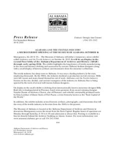 Press Release  Contact: Georgia Ann ConnerFor Immediate Release