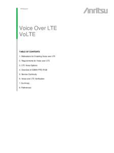 Whitepaper  Voice Over LTE VoLTE esting FTTx Networks Featuring PONs