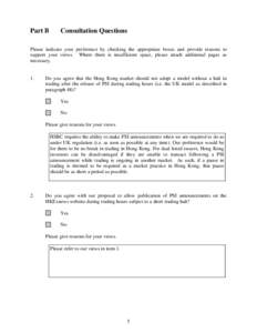 QUESTIONNAIRE ON INTRODUCTION OF A T+2 FINALITY ARRANGEMENT FOR CCASS MONEY SETTLEMENT