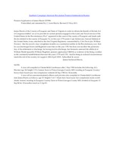 Southern Campaign American Revolution Pension Statements & Rosters Pension Application of James Harris S37996 Transcribed and annotated by C. Leon Harris. Revised 21 May[removed]James Harris of the County of Fauquier and S