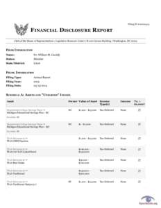 Filing ID #[removed]f inancial D iScloSure r ePort Clerk of the House of Representatives • Legislative Resource Center • B-106 Cannon Building • Washington, DC[removed]filer information