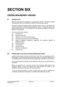 SECTION SIX CROSS BOUNDARY ISSUES 6.1 INTRODUCTION Sections Three and Four identify the cross-boundary issues. This Section details