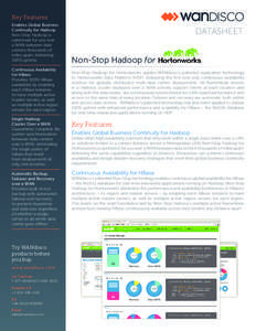 Cloud computing / Cloud infrastructure / Data management / Apache Hadoop / Hadoop / Big data / HBase / Computer cluster / WANdisco / Computing / Concurrent computing / Fault-tolerant computer systems