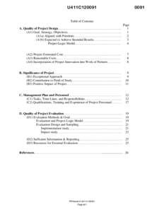 U411C120091[removed]Table of Contents A. Quality of Project Design…………………………………………………...