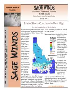 Volume 4, Number 4 May 2011 NATIONAL WEATHER SERVICE BOISE, IDAHO http://www.weather.gov/boise