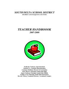 SOUTH DELTA SCHOOL DISTRICT SHARKEY AND ISSAQUENA COUNTIES TEACHER HANDBOOOK[removed]