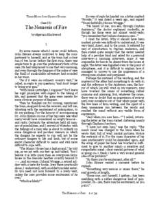 THREE MORE JOHN SILENCE STORIES Case III: The Nemesis of Fire by Algernon Blackwood I