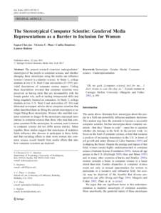 Sex Roles[removed]:58–71 DOI[removed]s11199[removed]x ORIGINAL ARTICLE  The Stereotypical Computer Scientist: Gendered Media