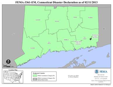 FEMA-3361-EM, Connecticut Disaster Declaration as of[removed]MA Tolland Litchfield