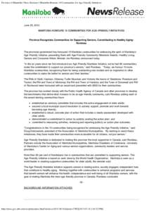 University of Manitoba / Provinces and territories of Canada / Education in Canada / Jim Rondeau / Manitoba / Minister responsible for Healthy Living