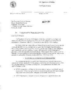 Findings Letter - Miami Dade County Jail - August 24, 2011