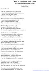 Folk & Traditional Song Lyrics - Cocaine Blues 2