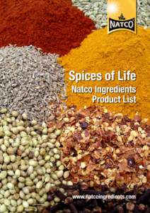 www.natcoingredients.com  Natco Ingredients Product List BAKERY BOTANICAL FLOURS & RICE