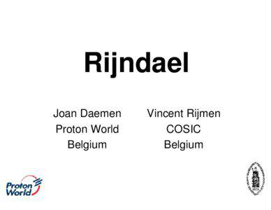 Rijndael Joan Daemen Proton World