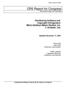 Virtual communities / Tort law / Grokster / MGM Studios /  Inc. v. Grokster /  Ltd. / File sharing / Inducement rule / A&M Records /  Inc. v. Napster /  Inc. / StreamCast Networks / Sony Corp. of America v. Universal City Studios /  Inc. / Law / Software / Computing