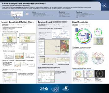 Visual Analyitcs for Situational Awareness (and how to get the software out of your way[removed]Yarden Livnat (SCI Institute) In collaboration with: Matt Semore (Epidemiology University of Utah, Department of VA), Per 