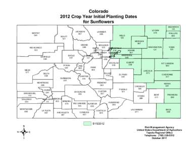 Colorado 2012 Crop Year Initial Planting Dates for Sunflowers MOFFAT 081