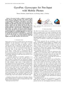 IEEE TRANSACTION ON HUMAN-MACHINE SYSTEMS  1 GyroPen: Gyroscopes for Pen-Input with Mobile Phones