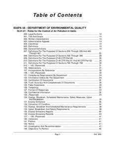 IDAPA 58 - Department of Environmental Quality.book