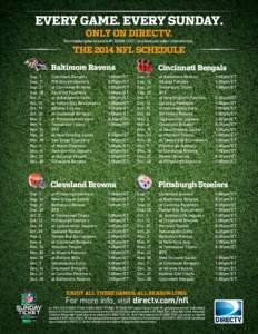 National Football League / Baltimore Ravens season / Miami Dolphins season