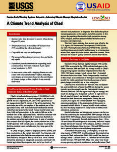 Famine Early Warning Systems Network / Famines / Rain / Global warming / Drought / Adaptation to global warming / Chad / Precipitation / Agriculture / Atmospheric sciences / Meteorology / Earth