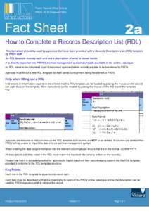 Public Record Office Victoria PROS[removed]Disposal FS2a Fact Sheet  2a