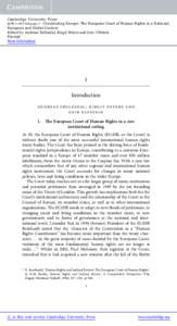 Cambridge University Press1 - Constituting Europe: The European Court of Human Rights in a National, European and Global Context Edited by Andreas Føllesdal, Birgit Peters and Geir Ulfstein Excerpt More