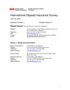 Canada Deposit Insurance Corporation Société d’assurance-dépôts du Canada