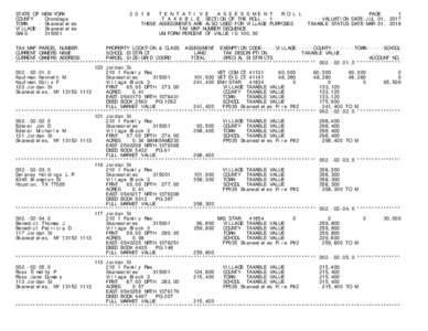 STATE OF NEW YORK COUNTY - Onondaga TOWN - Skaneateles VILLAGE - Skaneateles SWIS