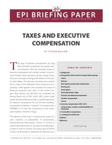 Taxes and executive compensation | Economic Policy Institute